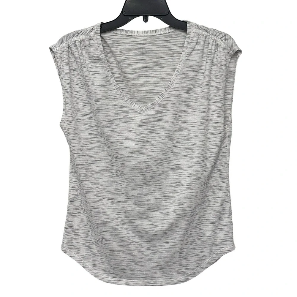Lululemon‎ Sweat Times Short Sleeve Luon Tiger Space Dye Hail White Womens 10